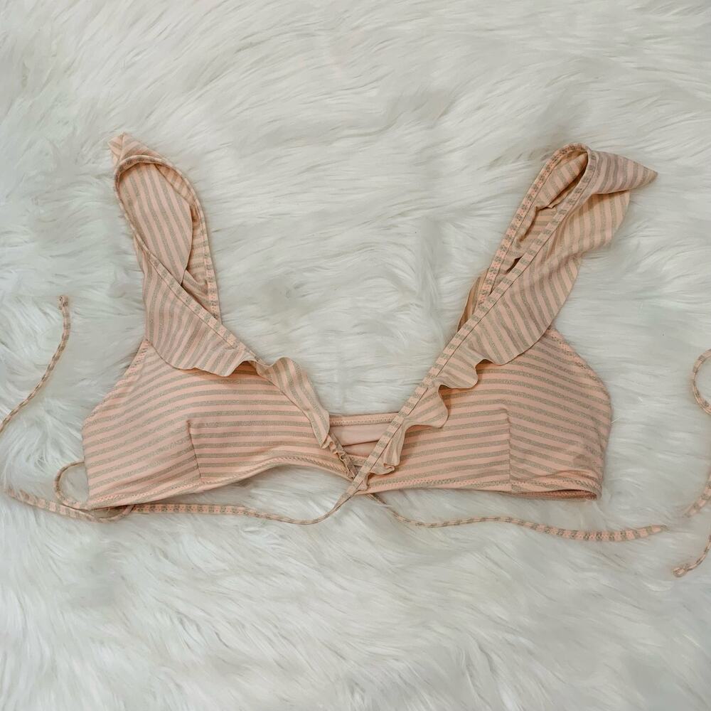 Aerie ruffled tie-front bikini top NWOT Medium
